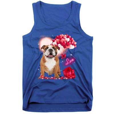 Cute English Bulldog Balloon Heart Valentine's Day Valentine Cool Gift Tank Top