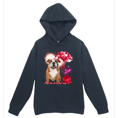 Cute English Bulldog Balloon Heart Valentine's Day Valentine Cool Gift Urban Pullover Hoodie