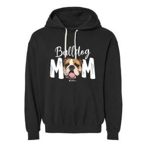 Cute English Bulldog Mom Top Funny Dog Walking For Women Garment-Dyed Fleece Hoodie