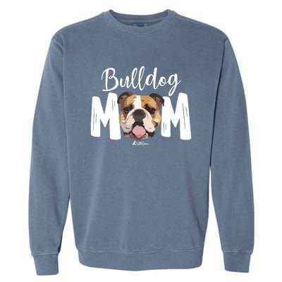 Cute English Bulldog Mom Top Funny Dog Walking For Women Garment-Dyed Sweatshirt