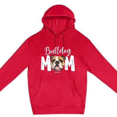 Cute English Bulldog Mom Top Funny Dog Walking For Women Premium Pullover Hoodie