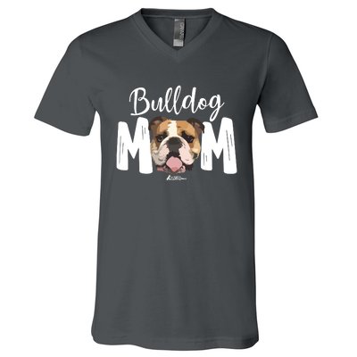 Cute English Bulldog Mom Top Funny Dog Walking For Women V-Neck T-Shirt