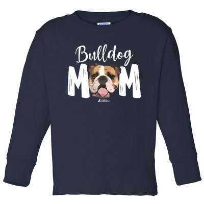 Cute English Bulldog Mom Top Funny Dog Walking For Women Toddler Long Sleeve Shirt