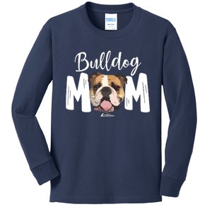 Cute English Bulldog Mom Top Funny Dog Walking For Women Kids Long Sleeve Shirt