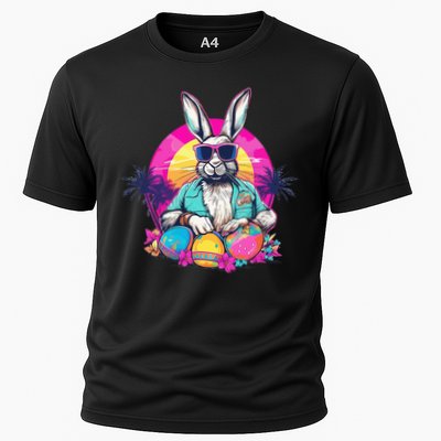 Cute Easter Bunny Retro Miami Look Colourful Eggs Performance Shirt