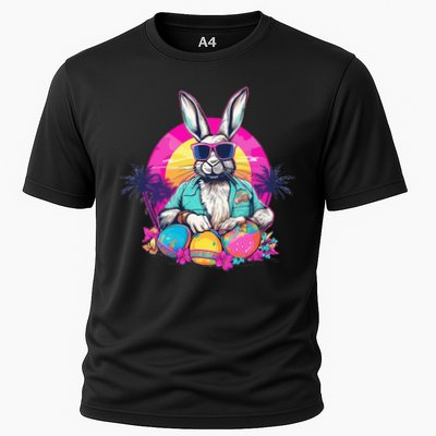 Cute Easter Bunny Retro Miami Look Colourful Eggs Cooling Performance Crew T-Shirt