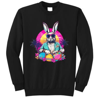 Cute Easter Bunny Retro Miami Look Colourful Eggs Sweatshirt