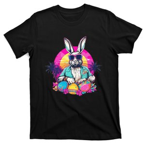 Cute Easter Bunny Retro Miami Look Colourful Eggs T-Shirt