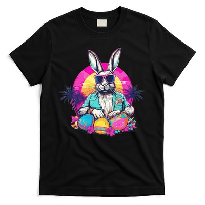 Cute Easter Bunny Retro Miami Look Colourful Eggs T-Shirt