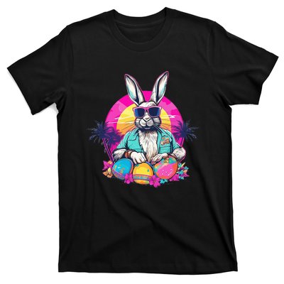 Cute Easter Bunny Retro Miami Look Colourful Eggs T-Shirt