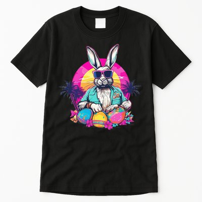 Cute Easter Bunny Retro Miami Look Colourful Eggs Tall T-Shirt