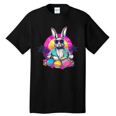 Cute Easter Bunny Retro Miami Look Colourful Eggs Tall T-Shirt