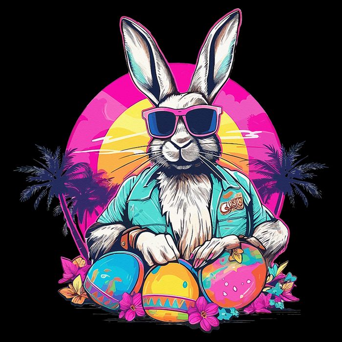 Cute Easter Bunny Retro Miami Look Colourful Eggs Impact Tech Backpack
