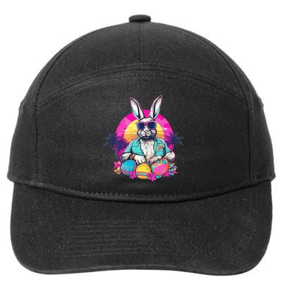 Cute Easter Bunny Retro Miami Look Colourful Eggs 7-Panel Snapback Hat