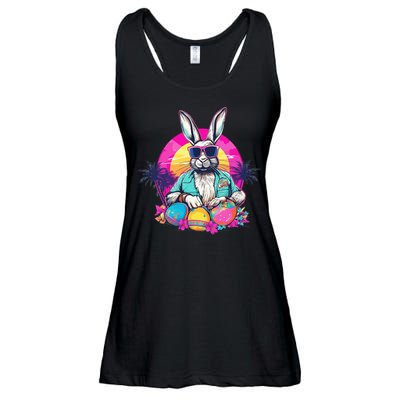 Cute Easter Bunny Retro Miami Look Colourful Eggs Ladies Essential Flowy Tank