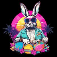 Cute Easter Bunny Retro Miami Look Colourful Eggs 16 in Basic Backpack