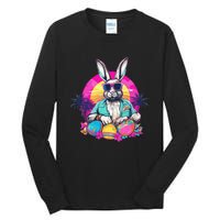 Cute Easter Bunny Retro Miami Look Colourful Eggs Tall Long Sleeve T-Shirt