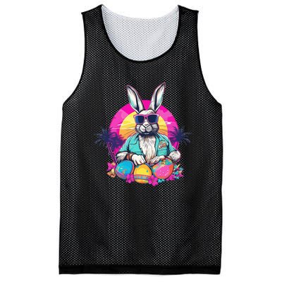 Cute Easter Bunny Retro Miami Look Colourful Eggs Mesh Reversible Basketball Jersey Tank