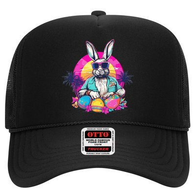 Cute Easter Bunny Retro Miami Look Colourful Eggs Trucker Hat