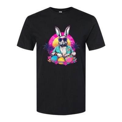 Cute Easter Bunny Retro Miami Look Colourful Eggs Softstyle CVC T-Shirt