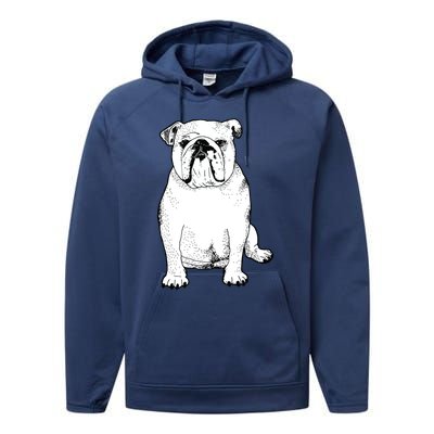 Cute English Bulldog Gifts For Dog Lover And Owner Performance Fleece Hoodie