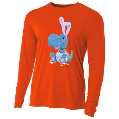 Cute Easter Baby Dinosaur Easter Egg Cooling Performance Long Sleeve Crew