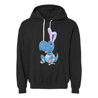 Cute Easter Baby Dinosaur Easter Egg Garment-Dyed Fleece Hoodie