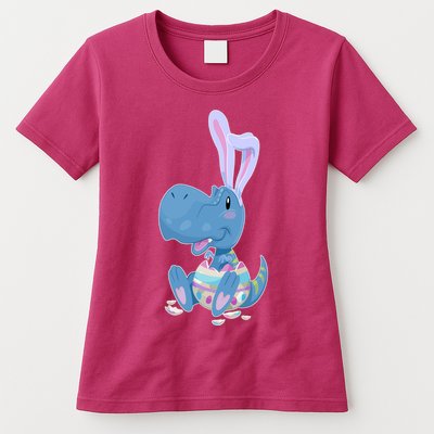 Cute Easter Baby Dinosaur Easter Egg Womens T-Shirt