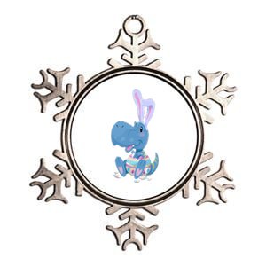 Cute Easter Baby Dinosaur Easter Egg Metallic Star Ornament