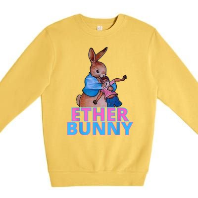 Colored Ether Bunny Easter Premium Crewneck Sweatshirt