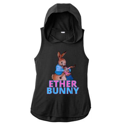 Colored Ether Bunny Easter Ladies PosiCharge Tri-Blend Wicking Draft Hoodie Tank