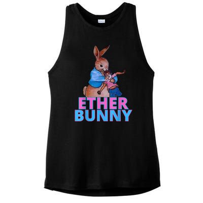 Colored Ether Bunny Easter Ladies PosiCharge Tri-Blend Wicking Tank