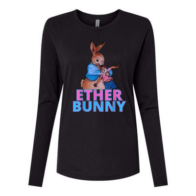 Colored Ether Bunny Easter Womens Cotton Relaxed Long Sleeve T-Shirt