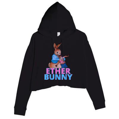 Colored Ether Bunny Easter Crop Fleece Hoodie