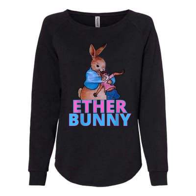 Colored Ether Bunny Easter Womens California Wash Sweatshirt