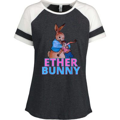 Colored Ether Bunny Easter Enza Ladies Jersey Colorblock Tee