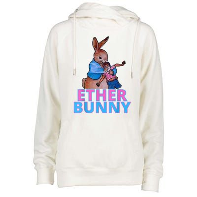 Colored Ether Bunny Easter Womens Funnel Neck Pullover Hood