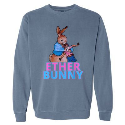 Colored Ether Bunny Easter Garment-Dyed Sweatshirt