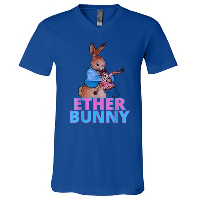 Colored Ether Bunny Easter V-Neck T-Shirt