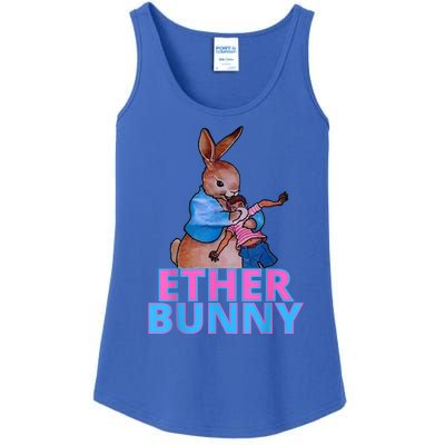 Colored Ether Bunny Easter Ladies Essential Tank