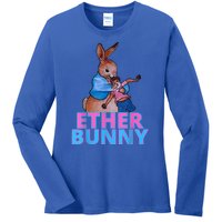 Colored Ether Bunny Easter Ladies Long Sleeve Shirt