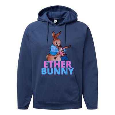 Colored Ether Bunny Easter Performance Fleece Hoodie