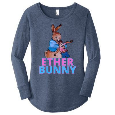 Colored Ether Bunny Easter Women's Perfect Tri Tunic Long Sleeve Shirt