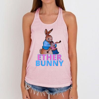 Colored Ether Bunny Easter Women's Knotted Racerback Tank