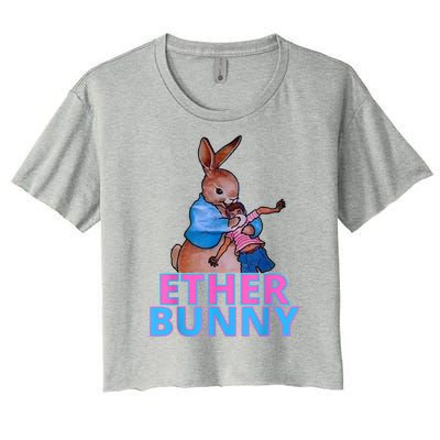 Colored Ether Bunny Easter Women's Crop Top Tee