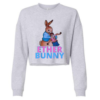 Colored Ether Bunny Easter Cropped Pullover Crew