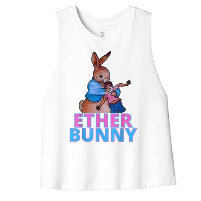 Colored Ether Bunny Easter Women's Racerback Cropped Tank