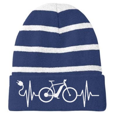 Cycling Electric Bicycle Cyclist Ebike Striped Beanie with Solid Band