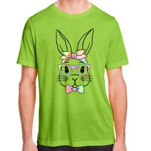 Cute Easter Bunny Pastel Tie Dye Bow Tie Glasses Adult ChromaSoft Performance T-Shirt