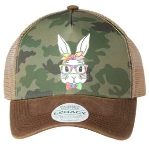 Cute Easter Bunny Pastel Tie Dye Bow Tie Glasses Legacy Tie Dye Trucker Hat